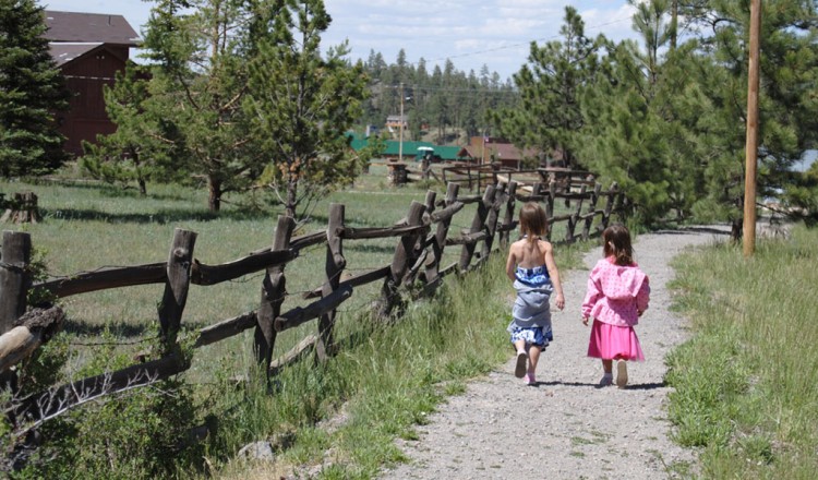 Little girls enjoying a scenic walk- Greer, AZ